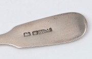 UNKNOWN MAKER&nbsp;Colonial Australian silver pate knife with engraved crest (possibly for DRUMMOND), circa 1860, stamped "H.M." (possibly HENRY MUIRHEAD), with crowned leopard and lion passant. Note: identical marks shown in "Early Australian Silver The Houst - 3
