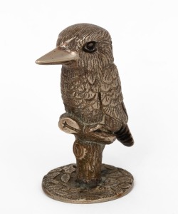106 · STEWART DAWSON silver plated solid cast kookaburra statue, early 20th century, ​​​​​​​8.5cm high.