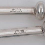 STOKES & SONS of Melbourne pair of antique silver plated salad spoons with kangaroo and emu finials, 19th/20th century, ​​​​​​​30cm long - 3