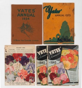 [HORTICULTURAL TRADE CATALOGUES] "Yates' Annual" for 1934, 1935, 1938, and 1940 (x2). Mixed condition. (5).&nbsp;