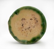 CASTLE HARRIS green glazed pottery bowl with applied fish decoration, incised "Castle Harris", 5cm high, 8cm diameter - 2