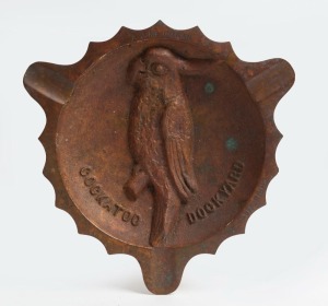 "COCKATOO DOCK YARDS" WWII period cast bronze ashtray, engraved "Christmas, 1945, A. J. McGowan", ​​​​​​​17cm wide