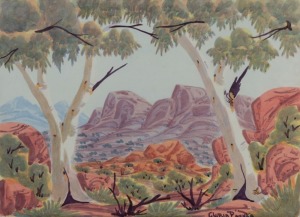 GLORIA PANNKA (b.1953), Macdonnell Ranges landscape, watercolour, signed lower right, 26 x 35cm; framed 45 x 52cm.
