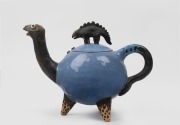 Two Australian studio pottery teapots, one example signed "A. C., 2001", the larger 21cm high - 2