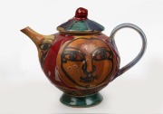 Two Australian studio pottery teapots, one example signed "A. C., 2001", the larger 21cm high - 3