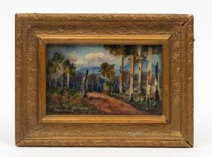 W. SANDILANDS, (country road), oil on card, signed lower left, 12 x 19cm, 22 x 29cm overall.