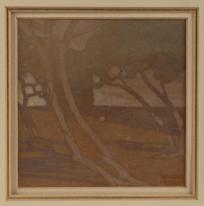 HAROLD BROCKLEBANK HERBERT (1892-1945), (teatree and foreshore), watercolour, signed lower right "Harold Herbert", ​​​​​​​13.5 x 13.5cm, 34 x 34cm overall