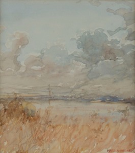 HAROLD BROCKLEBANK HERBERT (1892-1945), (untitled landscape), watercolour, signed lower right "Harold Herbert", ​​​​​​ 20 x 18cm, 38 x 35cm overall