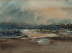 J. TAYLOR, (untitled water scene), watercolour, signed lower right "J. Taylor '77", ​​​​​​​33 x 46cm, 58 x 69cm overall