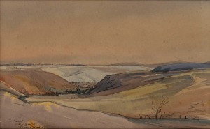 DARYL ERNEST LINDSAY (1890 - 1976), Untitled landscape, watercolour, signed and dedicated lower left, 21 x 33cm; framed 49 x 58.5cm.