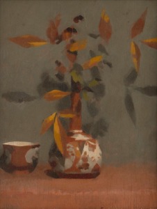 PERCY LEASON (1889-1959), (still life with autumn leaves), oil on board, signed lower left "Leason", 37 x 29cm, 50 x 42cm overall