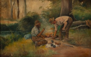 M. CRUISE, Grib&nbsp;Time in Australia, oil on canvas, signed lower left "M. Cruise, 1911" and titled verso, ​​​​​​​29 x 45cm, 40 x 55cm overall