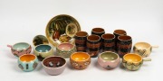 MARTIN BOYD pottery beakers, ramekins, bowls and dishes, all with painted or sgraffito decoration, the largest bowl 18cm diameter.