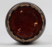 JOHN CAMPBELL impressive brown and yellow glazed two handle mantle vase, incised "John Campbell, Tasmania", 40cm high - 2