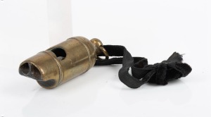 134 · WARDER'S WHISTLE with black velvet lanyard, 19th century, the whistle.