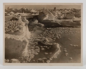 THE B.A.N.Z. ANTARCTIC EXPEDITION: Official original photograph by Captain Frank Hurley: Image A67 - Title: A Crystal Garden in Antarctica, with official "MAWSON ANTARCTIC EXPEDITION" handstamp&nbsp;and release date "TUESDAY MAY 13, 1930" verso, together with 