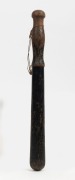 An antique hand-painted turned wooden truncheon, 19th/20th century, 34.5cm long.