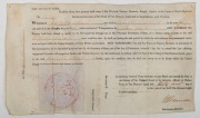 ISABELLA SHORT RECEIVES A PARDON: Isabella Short, was one of 184 female convicts transported on the Gilbert Henderson, which arrived at Van Diemen's Land on 24th April, 1840. She had received a sentence of 10 years transportation. This is the original vel