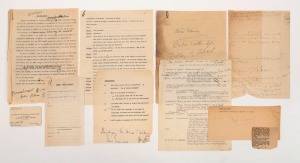 ION IDRIESS: typed and manuscript notes for radio interviews, circa 1956 (he refers to his forthcoming book "The Silver City" which was published in 1956).