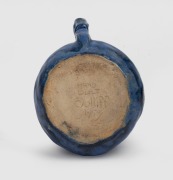 JOLLIFF blue glazed pottery jug, incised "Jolliff, hand built, 1959", 10cm high - 2