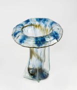 PETER CRISP Australian blue and green art glass vase with flared rim, signed "Peter Crisp", 19cm high