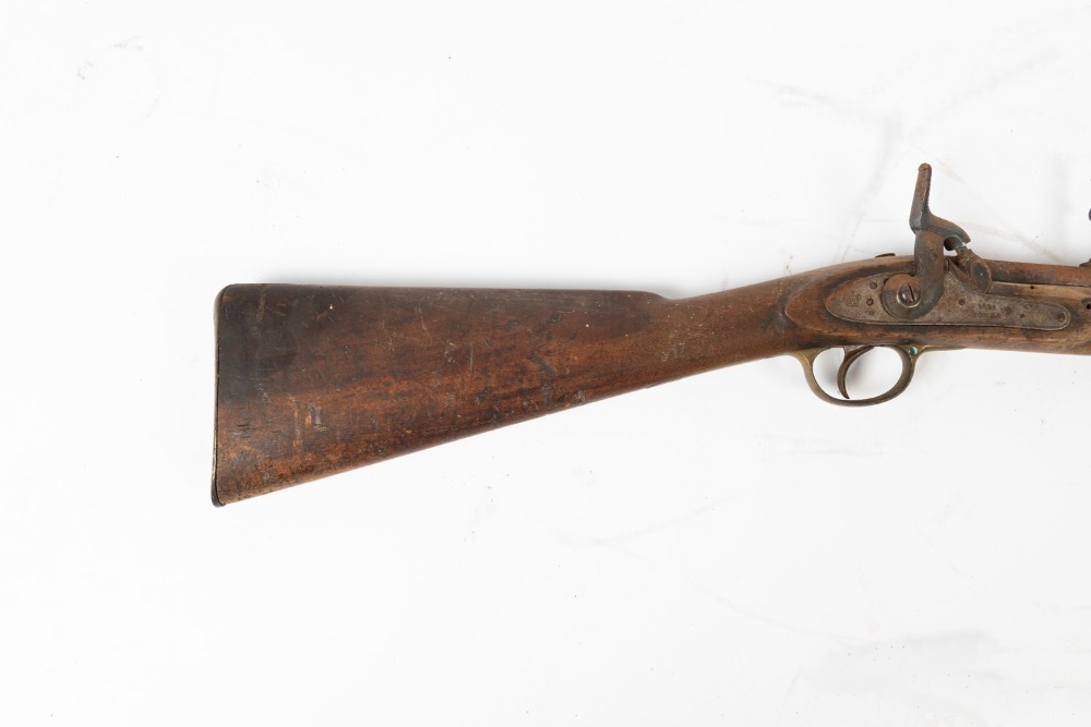 An antique muzzle load percussion cap rifle with 1854 Tower mark and ...