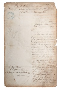 EARLY MELBOURNE LAND DOCUMENT, circa 1849, signed by Governor La Trobe, with reference to Shakespeare Tavern