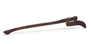 An iron flensing blade with later wooden haft, 19th century, 109cm high overall