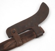 An iron flensing blade with later wooden haft, 19th century, 109cm high overall - 3