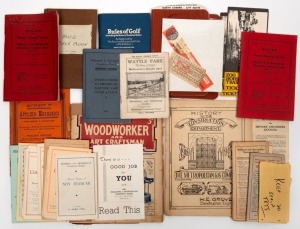 Vintage tram booklets, tickets and ephemera; together with a "Bus Rule Book", "Metropolitan Gas Company" booklet, "Rules of golf" booklet and others, (qty)