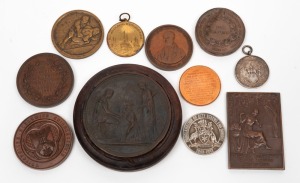 Assorted medals and medallions including International Exhibitions, Tennis, Wrestling etc., 19th and 20th century, (11 items), the largest 80mm