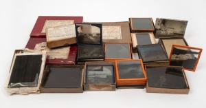 An assortment of glass plate negatives and lantern slides including themes of outback Australia, New Zealand, Germany in the 1930s etc., (qty). Inspection will reward.