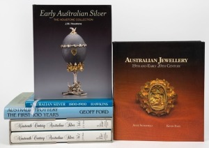 REFERENCE BOOKS: "Nineteenth Century Australian Silver" by John Hawkins, vol I and II in slip case; "Australian Silver 1800-1900" by Hawkins and Houstone; "Early Australian Silver" by J.M. Houstone; "Australian Jewellery&nbsp;19th An Early 20th Century" by Ann