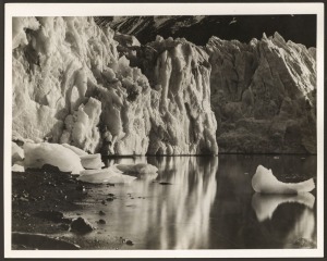 THE B.A.N.Z. ANTARCTIC EXPEDITION: Official original photograph by Captain Frank Hurley: Image A74 - Title: A Crystal Fairyland, with official "MAWSON ANTARCTIC EXPEDITION" handstamp&nbsp;and release date "TUESDAY MAY 27, 1930" verso, together with the officia