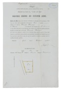 VICTORIAN GOLDFIELDS: An October 1885 "GOLD-FIELDS RESIDENCE AND CULTIVATION LICENCE" for 20 acres in the Parish of Koorch in the County of Gladstone, to be leased to DONALD STEWART of Avoca for &pound;2 per annum.