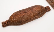 A Maori treasure box, carved wood and paua shell, 19th/20th century, 43cm wide - 4