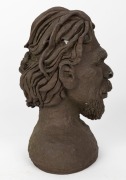 PAT GORMLEY&nbsp;pottery bust of an Aboriginal man, incised signature to base, ​​​​​​​37cm high - 2