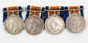 1914-20 British War Medals to Australians: 4343 PTE J. SCOTT. 7 BN. A.I.F.; 2655 PTE C.F. SCOTT. 7 BN. A.I.F.; 4887 PTE. F. SEIDER. 38 BN. A.I.F.; and, 3993 PTE J.F. SEYMOUR 23 BN. A.I.F (4 medals). - 2
