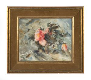ELEANOR CONSTANCE (NORNIE) GUDE&nbsp;(1915-2002), (still life with roses), watercolour, signed lower left "N. Gude", ​​​​​​​32 x 39cm, 49 x 56cm overall