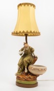 AMPHORA Austrian porcelain figural lamp base, early&nbsp;20th century, 56cm high.
