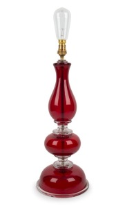 SEGUSO&nbsp;Murano ruby glass table lamp base, ​​​​​​​49cm high