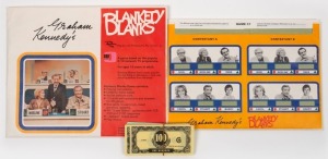 "Graham Kennedy's BLANKETY BLANKS", circa 1977, game based on the Network 10 TV programme&nbsp;produced by Red Grundy Productions. This play-at-home version was produced by the Climax Corporation of Sydney and is complete, in the original packaging. According 