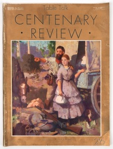 TABLE TALK MAGAZINE: Special 'Centenary Review' August 1 1934 issue, 28 x 38cm, with many colour advertisements and photographs, with&nbsp;articles such as 'The Aborigine and His Environment' and 'Living To-Day in the Old Stone-Age'.