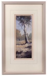 RICHARD CHAMERSKI (1951 - 2022), Summer Afternoon Play - Mt. Macedon, oil on board, 1990, signed lower right; titled and dated verso, 40 x 16cm; framed 68 x 41cm.
