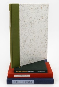 FINE ART LIMITED EDITION BOOKS: "Francis Bacon : Of Gardens" (1993) L/E 220 with engravings by Betty Pennell; "A Pretty Mysterious Art" by C.W. Woolnough (1996) with eight antique samples tipped-in, in a solander case; "King's Wood Illuminations" by Grego