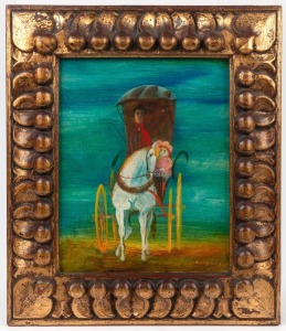CEDRIC FLOWER (1920-2000), The Governor's Cart, oil on board, signed lower right "Cedric Flower", with Salamanca Gallery Collection documentation, 19 x 24cm, 31 x 36cm overall