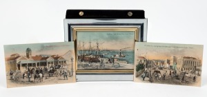 POSTCARDS: A collection of the "In the Fifties" series of colour lithographic postcards, circa 1905, with titles including "Gt. Collins St., looking East..", "Sandridge, from Railway Pier..", "Princes Bridge & City Terminus of M. & H.B. Railway...", "Post