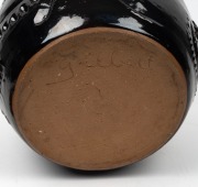 JOHN GILBERT large pottery bread&nbsp; crock lidded jar, - 3