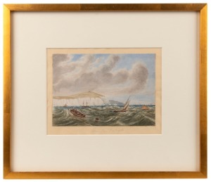 ENGLISH SCHOOL, Alum Bay, Isle of Wight (the West-most point), watercolour, circa 1850, 13 x 18cm; framed 31 x 36cm overall.
