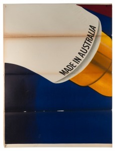 "ATLAS, LAMPS AND TUBES, ALL THE BETTER TO SEE YOU WITH. MADE IN AUSTRALIA. A PRODUCT OF THORN INDUSTRIES LTD" eight-sheet screen-printed advertising poster, circa 1947.&nbsp;Depicting a light bulb reading a book.&nbsp;Printed in England.&nbsp; Each sheet measures 76 x 